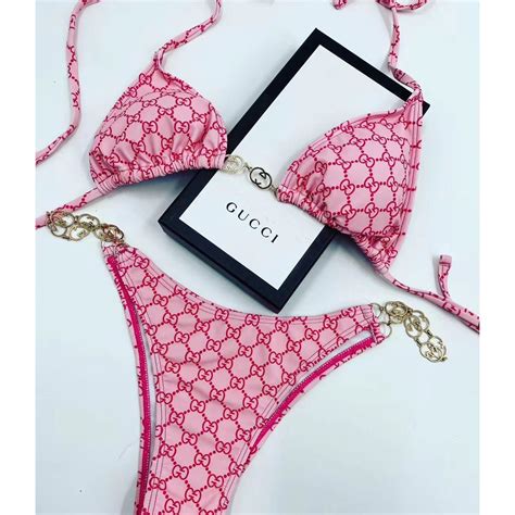 gucci bikini set pink|Gucci Swimsuits for Women .